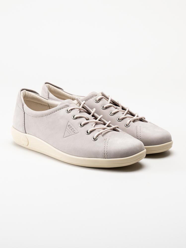 Ecco - Soft 2.0 - Greige snörskor i nubuck