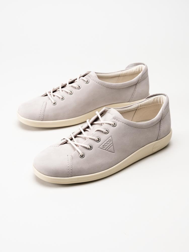 Ecco - Soft 2.0 - Greige snörskor i nubuck