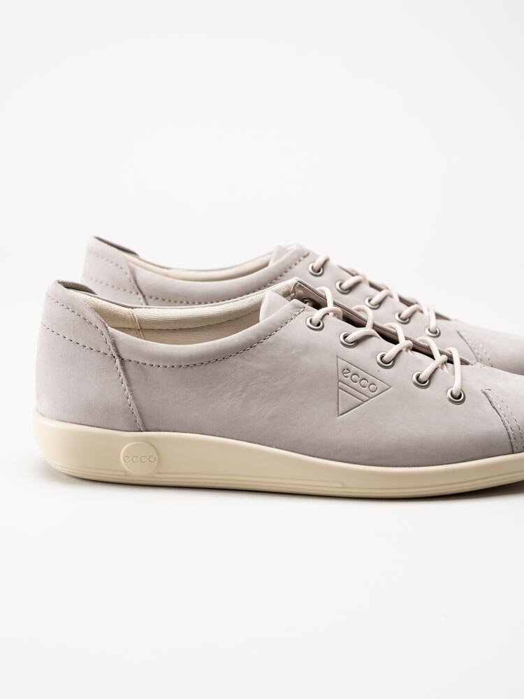 Ecco - Soft 2.0 - Greige snörskor i nubuck