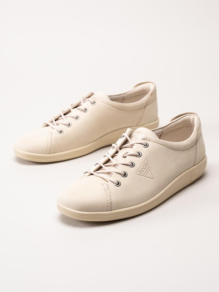 Ecco - Soft 2.0 - Off white snörskor i nubuck