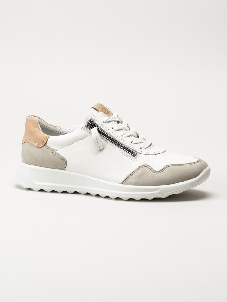 Ecco - Flexure Runner W - Vita sneakers i skinn