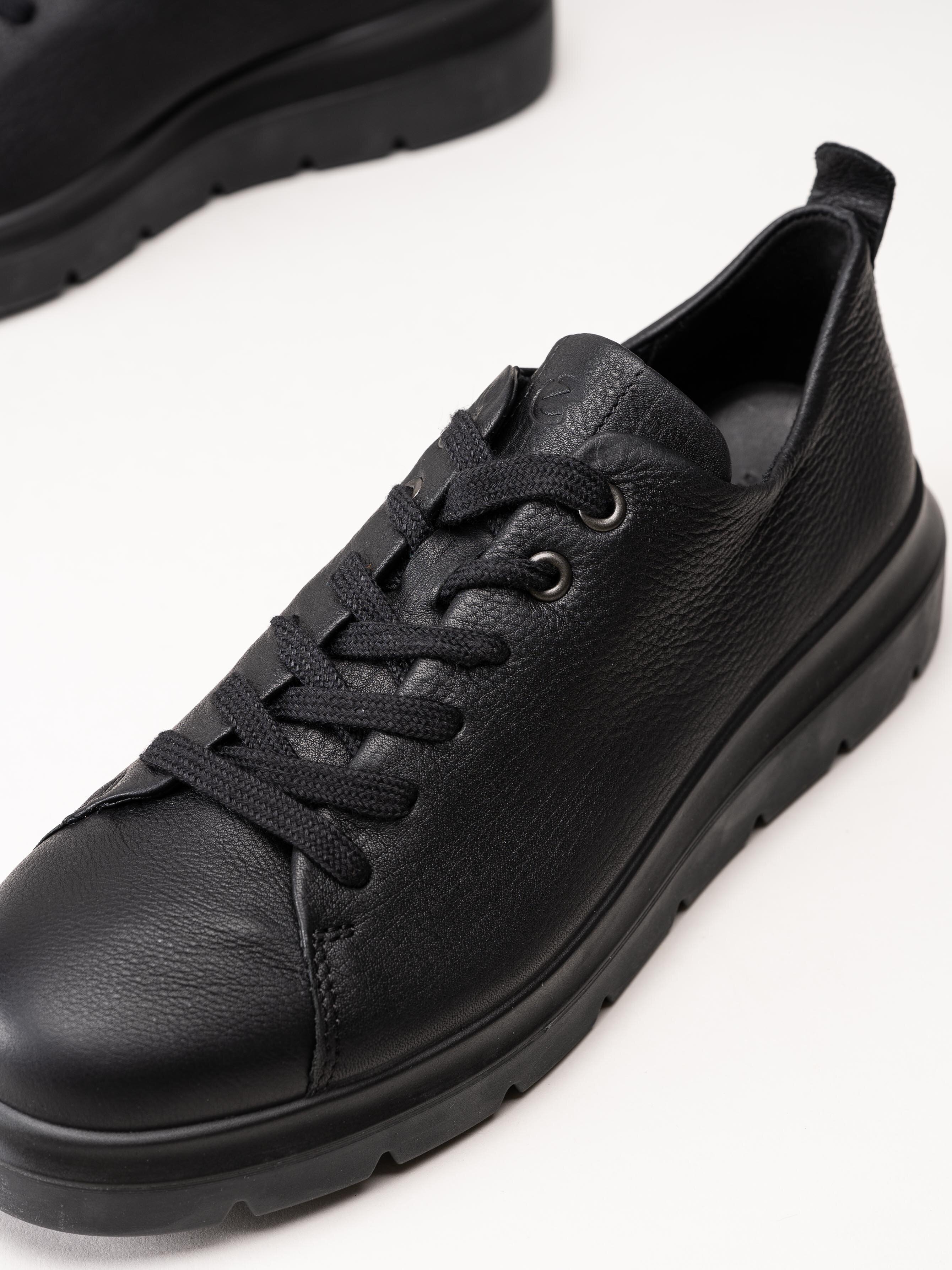 Ecco - Nouvelle - Svarta sneakers i skinn