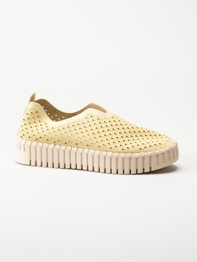 Ilse Jacobsen - TULIP3373 - Gula slip on skor med perforering