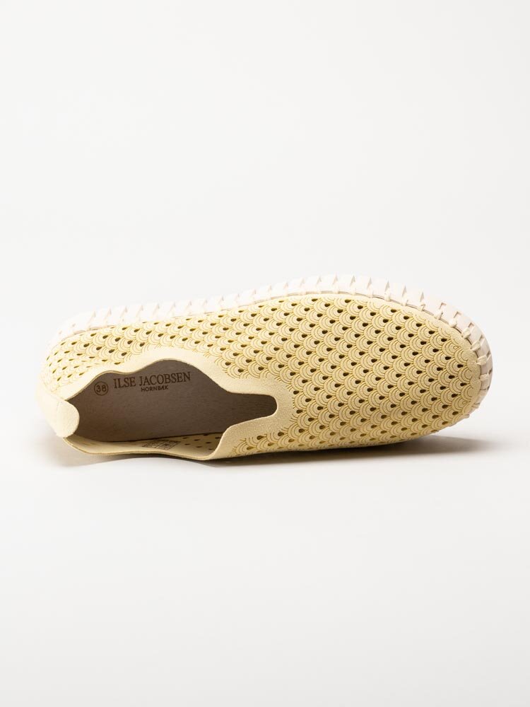 Ilse Jacobsen - TULIP3373 - Gula slip on skor med perforering