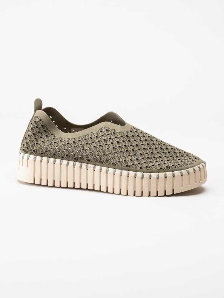 Ilse Jacobsen - TULIP3373 - Gröna slip on skor med perforering