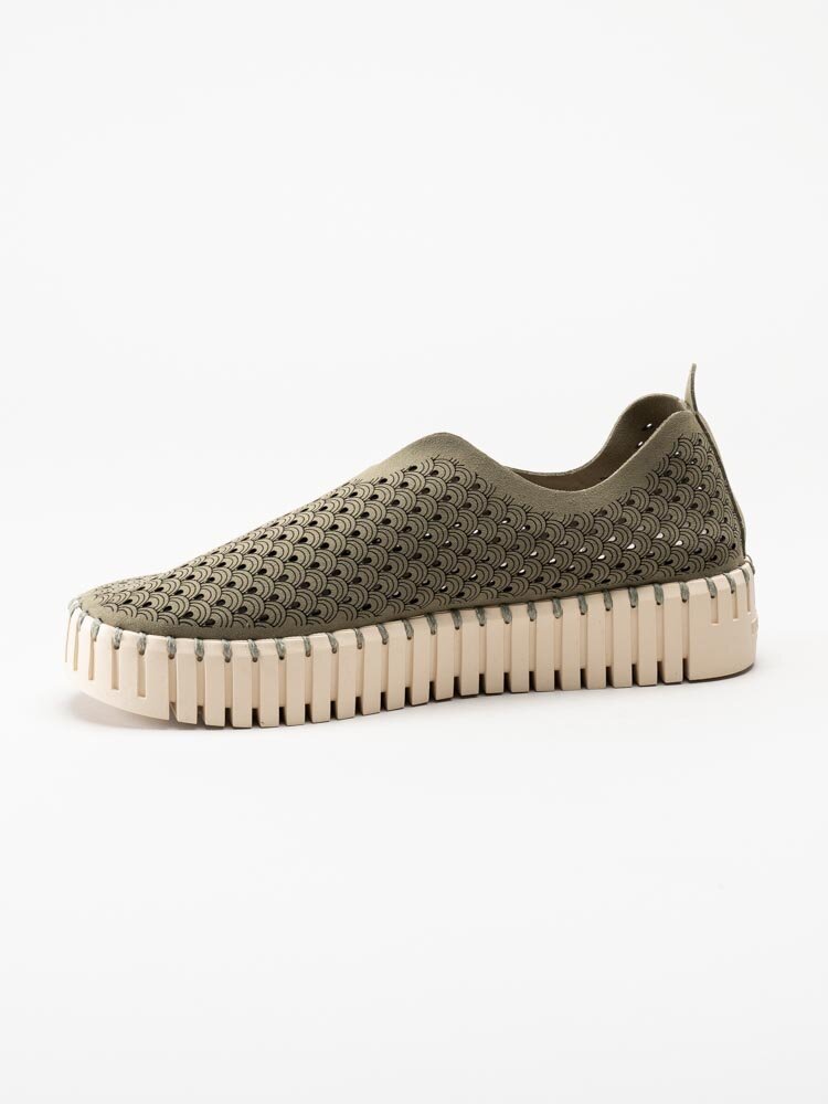 Ilse Jacobsen - TULIP3373 - Gröna slip on skor med perforering