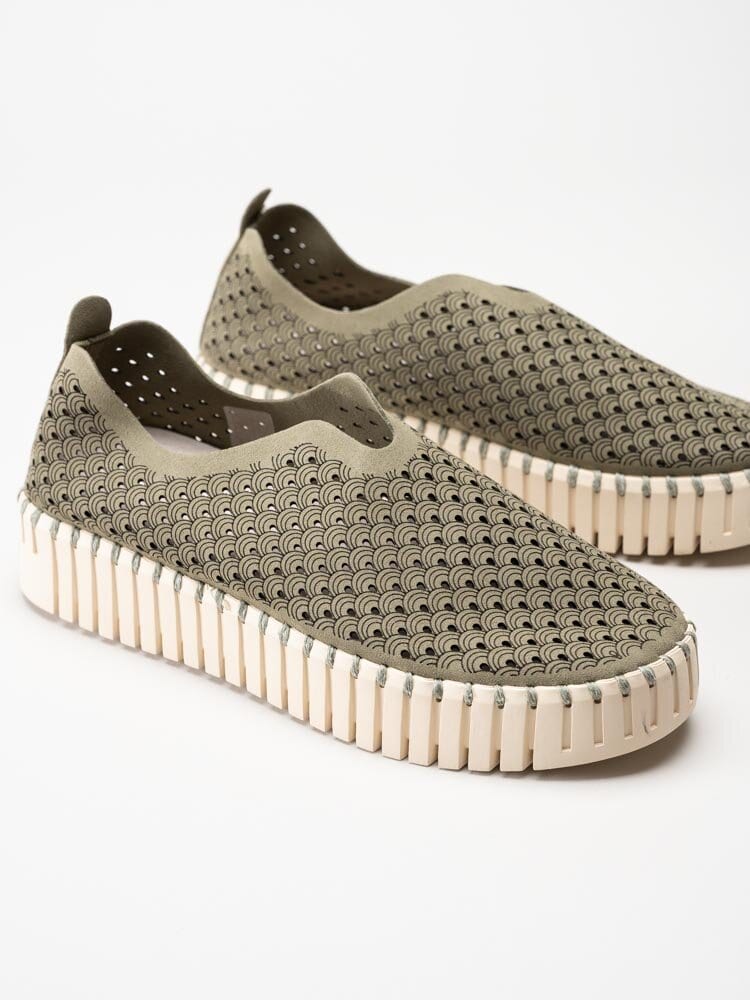 Ilse Jacobsen - TULIP3373 - Gröna slip on skor med perforering