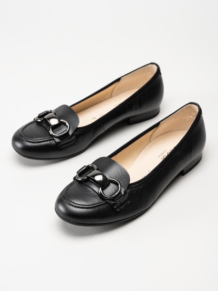 Gabor - Svarta loafers i skinn