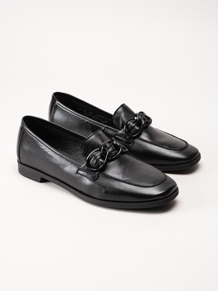 Gabor - Svarta loafers i skinn