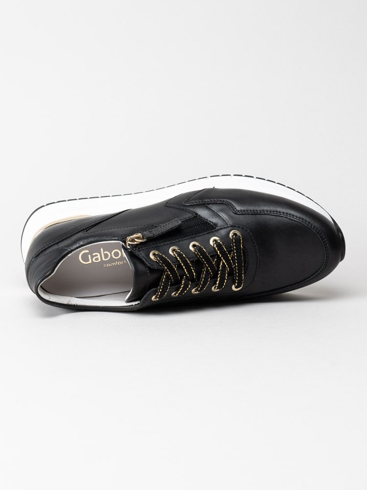 Gabor - Svarta sneakers i skinn