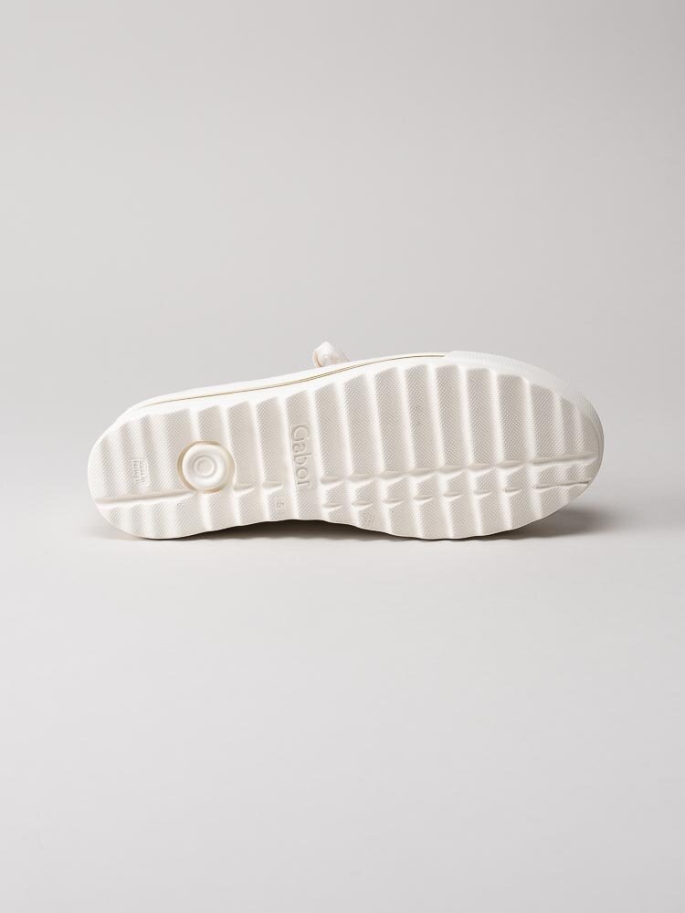 Gabor - Off white platåsneakers i skinn