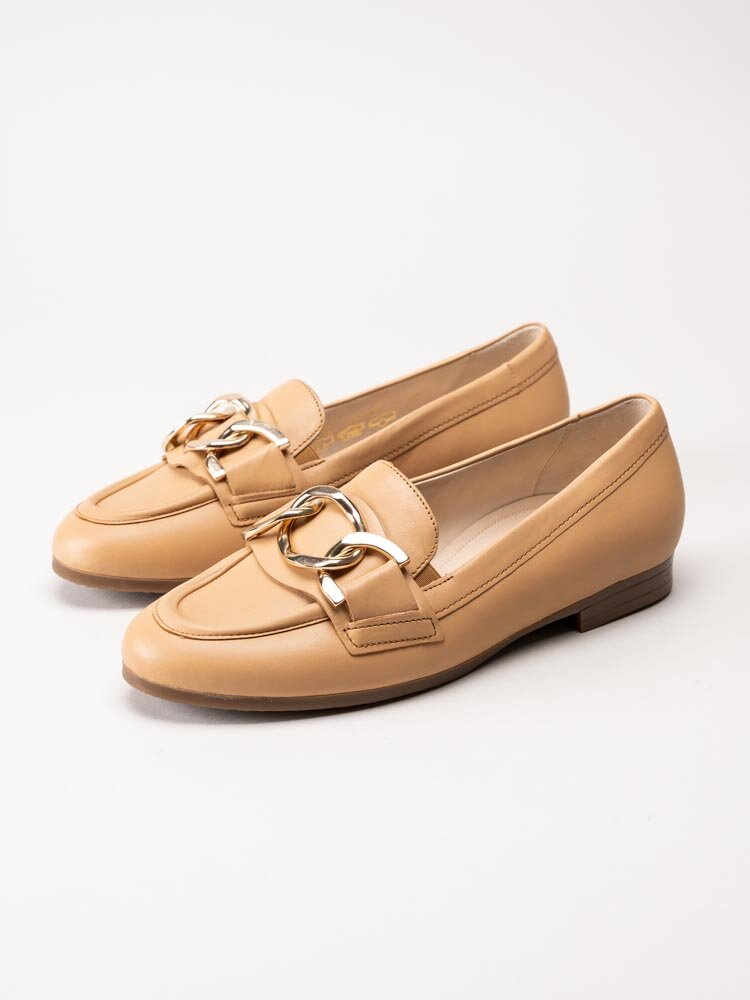 Gabor - Beige loafers i skinn