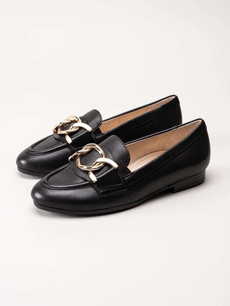 Gabor - Svarta loafers i skinn