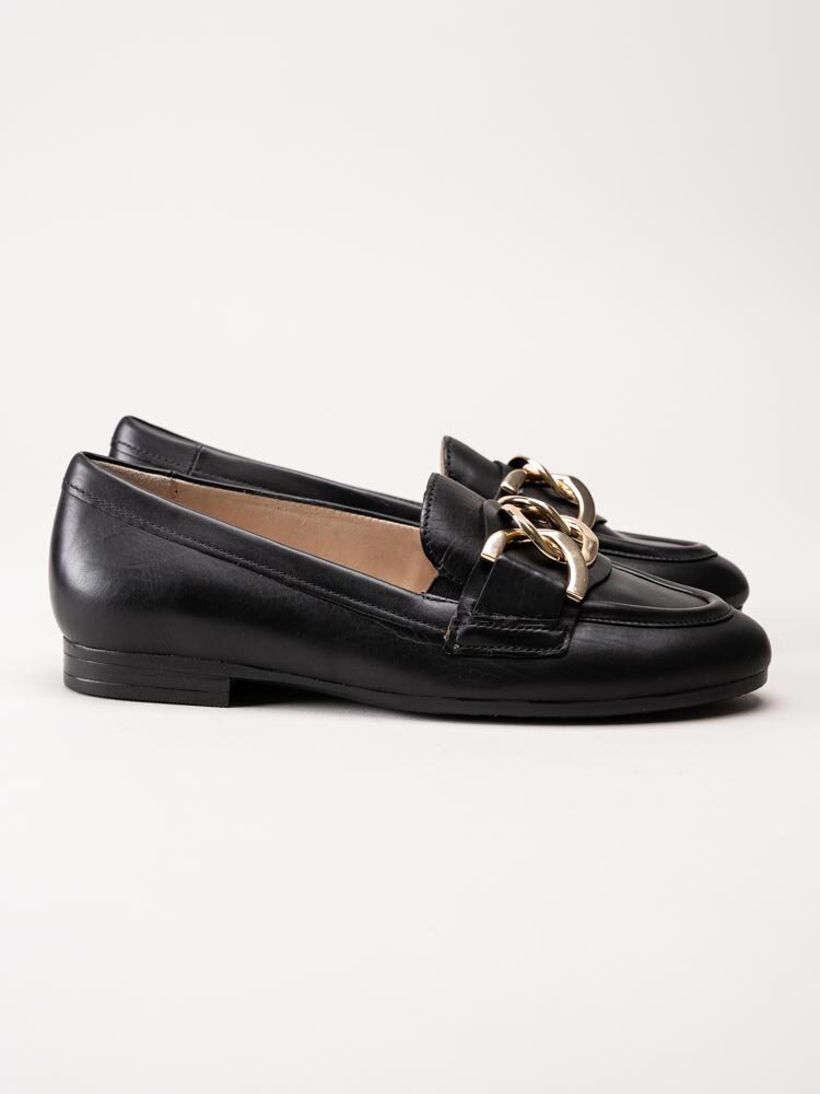 Gabor - Svarta loafers i skinn