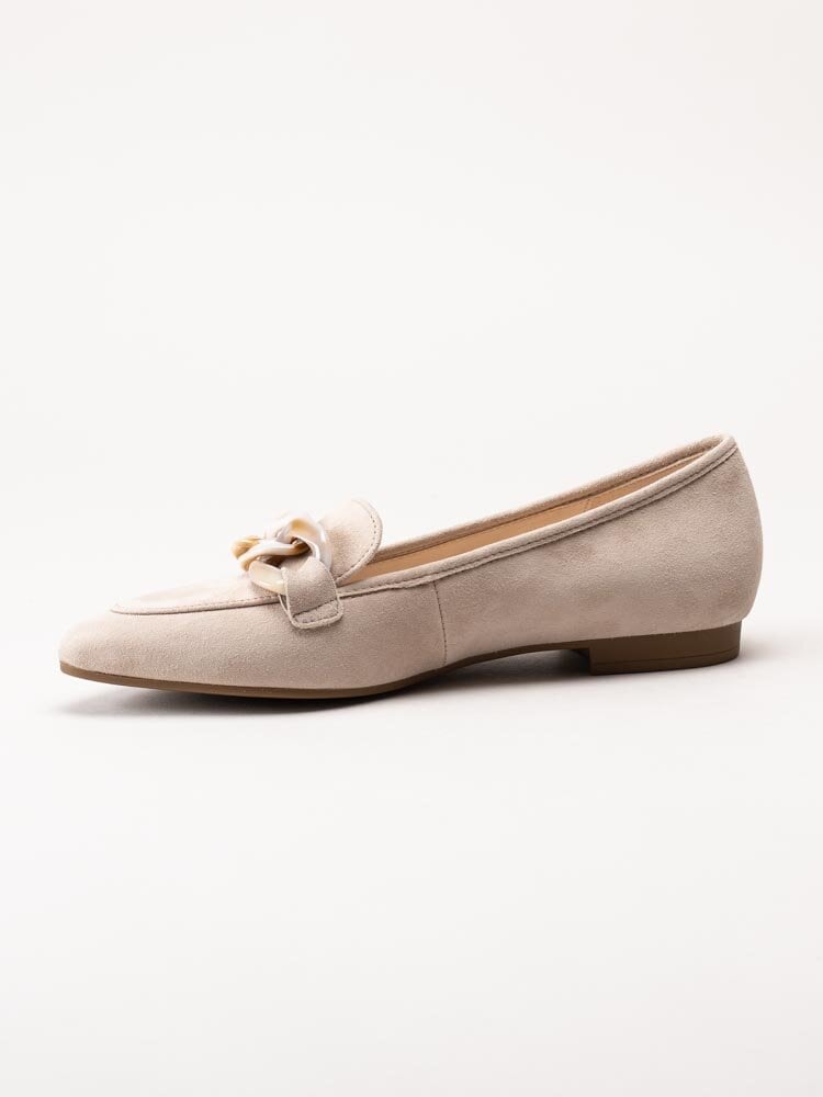 Gabor - Beige loafers i mocka