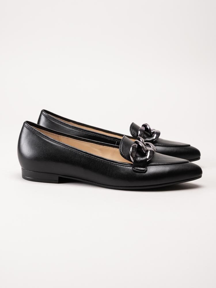 Gabor - Svarta loafers i skinn