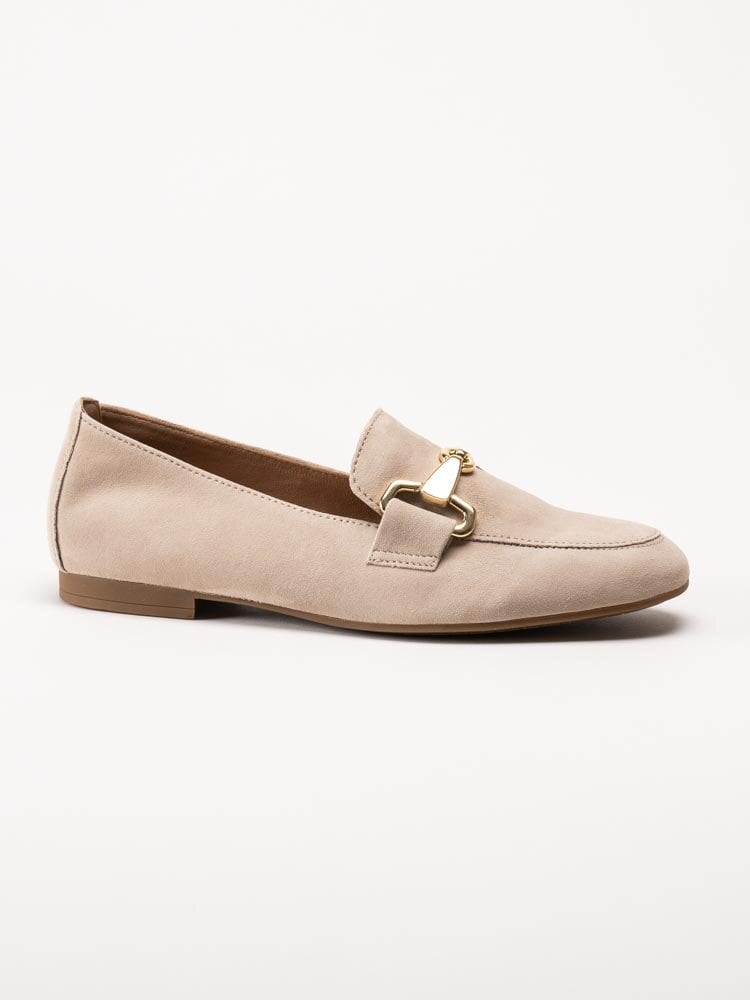 Gabor - Beige loafers i mocka