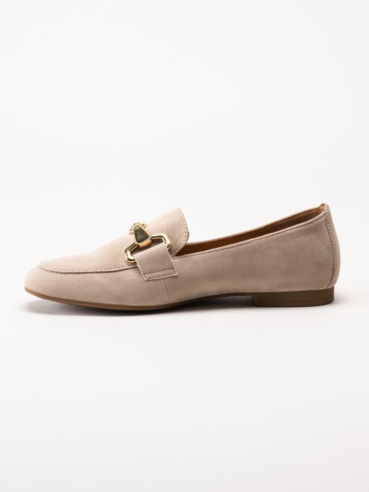 Gabor - Beige loafers i mocka