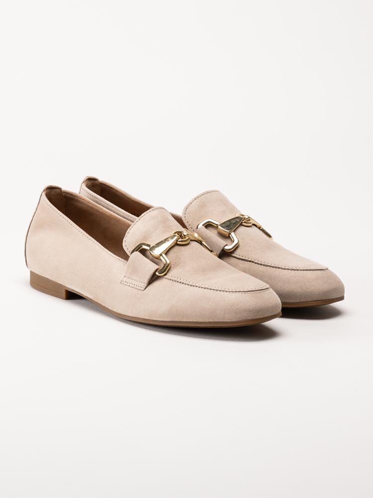 Gabor - Beige loafers i mocka