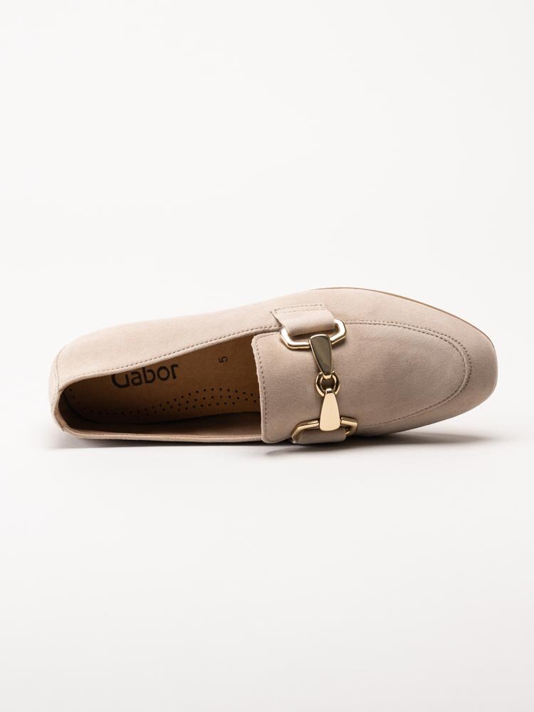 Gabor - Beige loafers i mocka