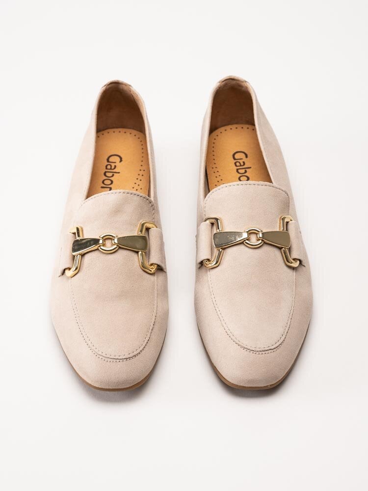 Gabor - Beige loafers i mocka