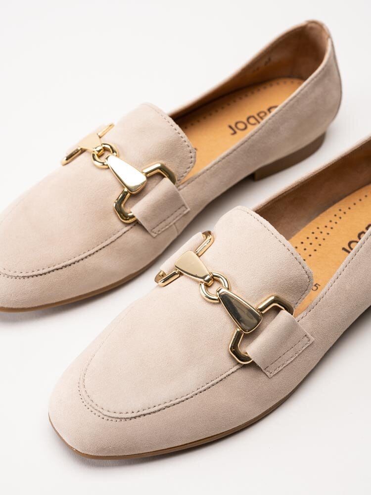 Gabor - Beige loafers i mocka