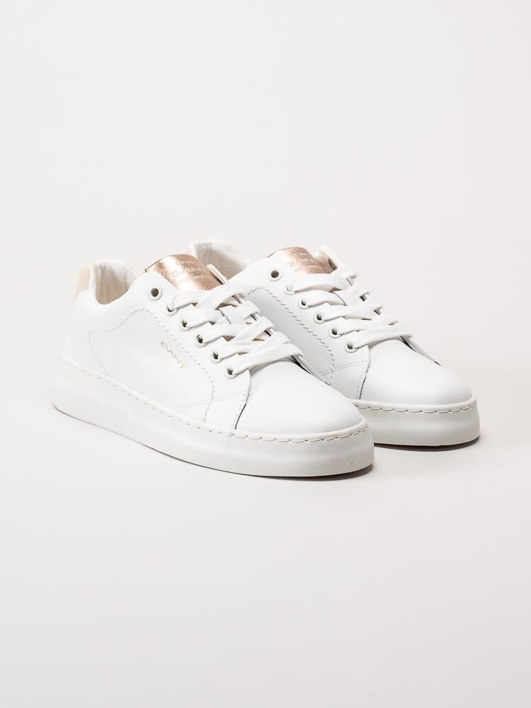 Gant Footwear - Lawill - Vita sneakers i skinn med rose metallic