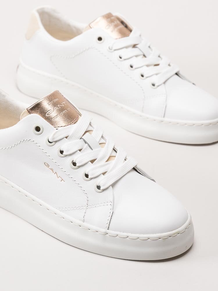 Gant Footwear - Lawill - Vita sneakers i skinn med rose metallic