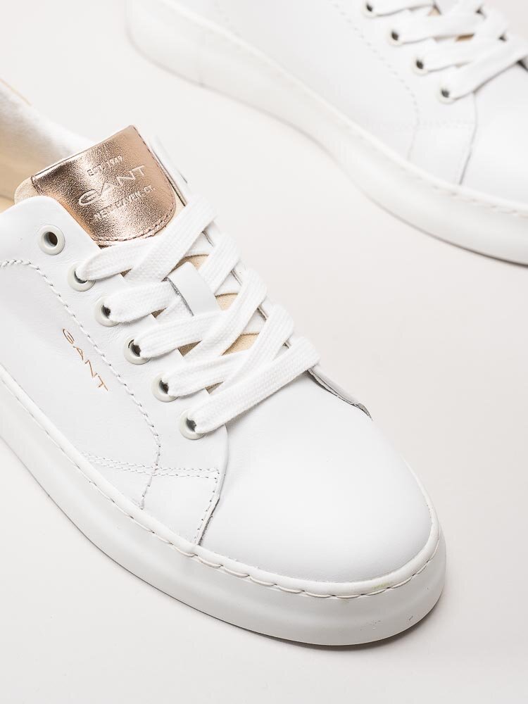 Gant Footwear - Lawill - Vita sneakers i skinn med rose metallic