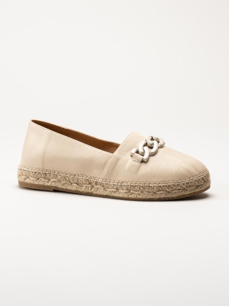 Kanna - Beige espadrillos i skinn