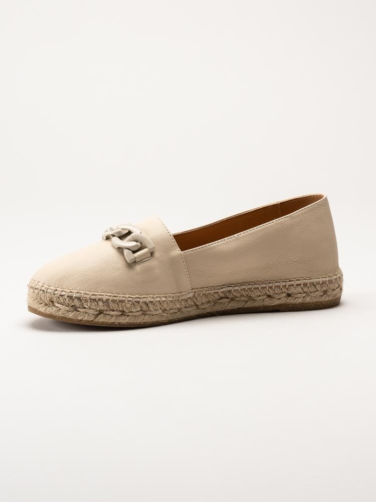 Kanna - Beige espadrillos i skinn