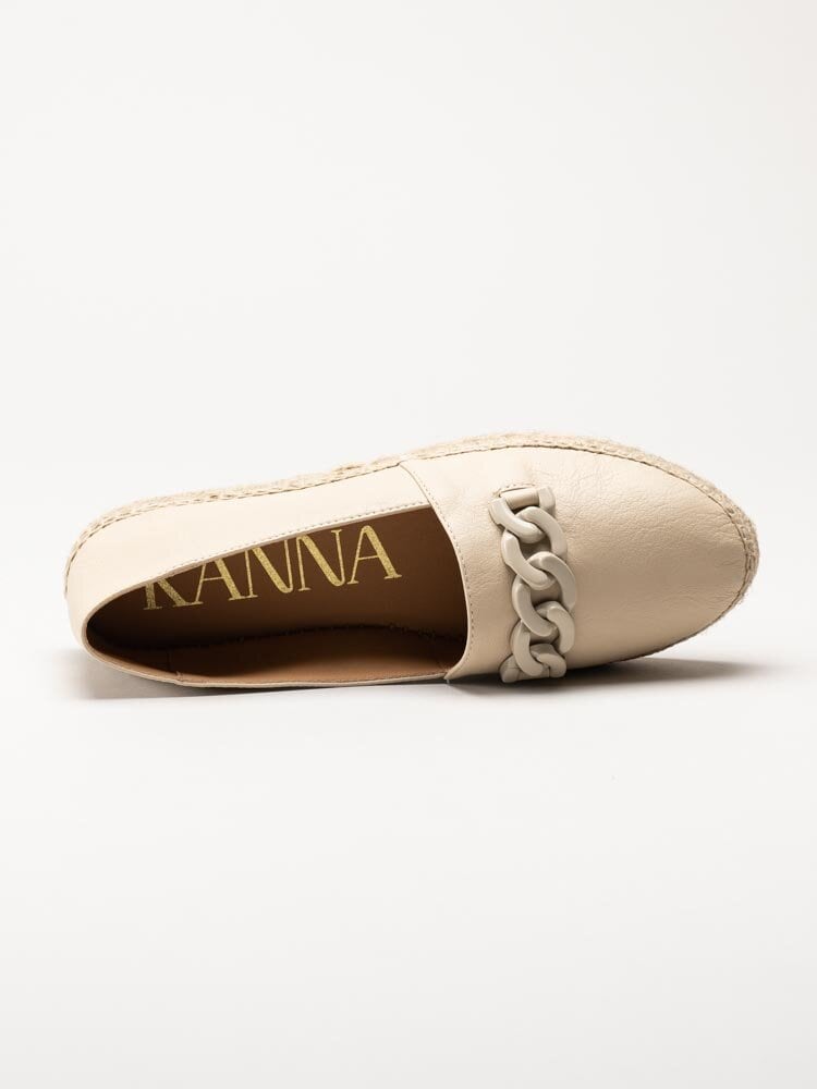 Kanna - Beige espadrillos i skinn