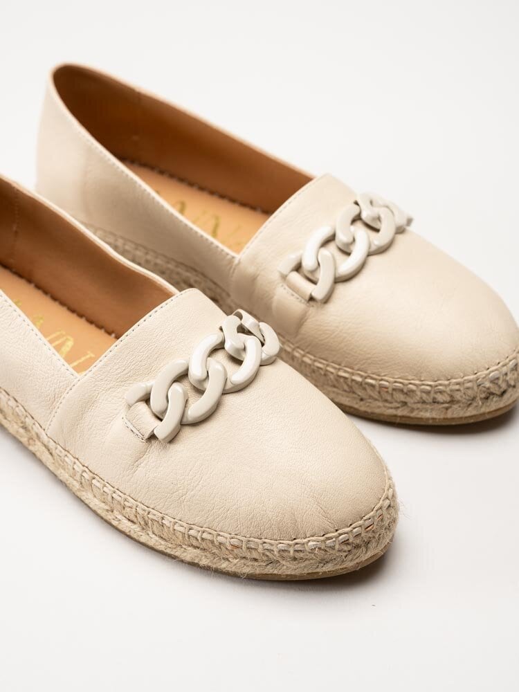 Kanna - Beige espadrillos i skinn