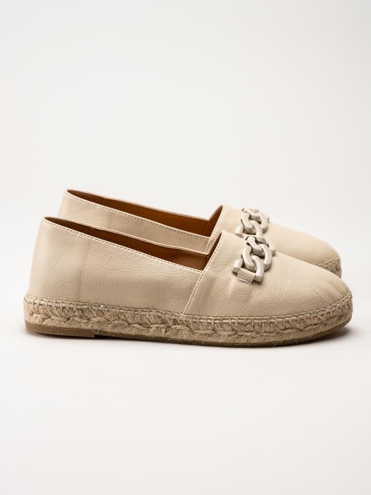 Kanna - Beige espadrillos i skinn