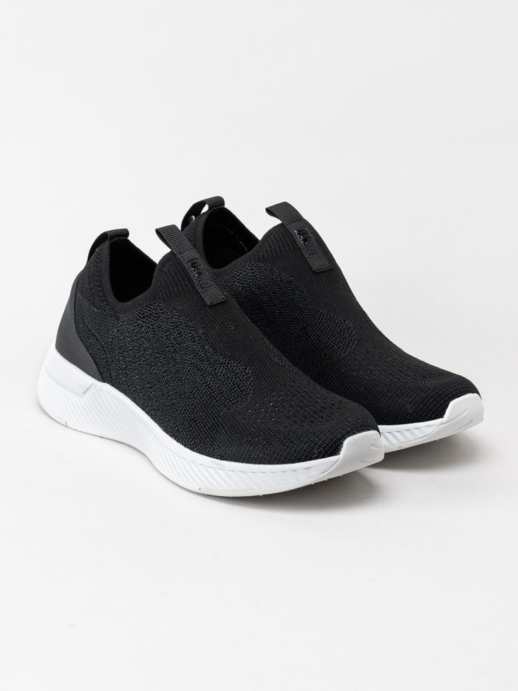 Dasia - Luci - Svarta slip on sneakers i textil