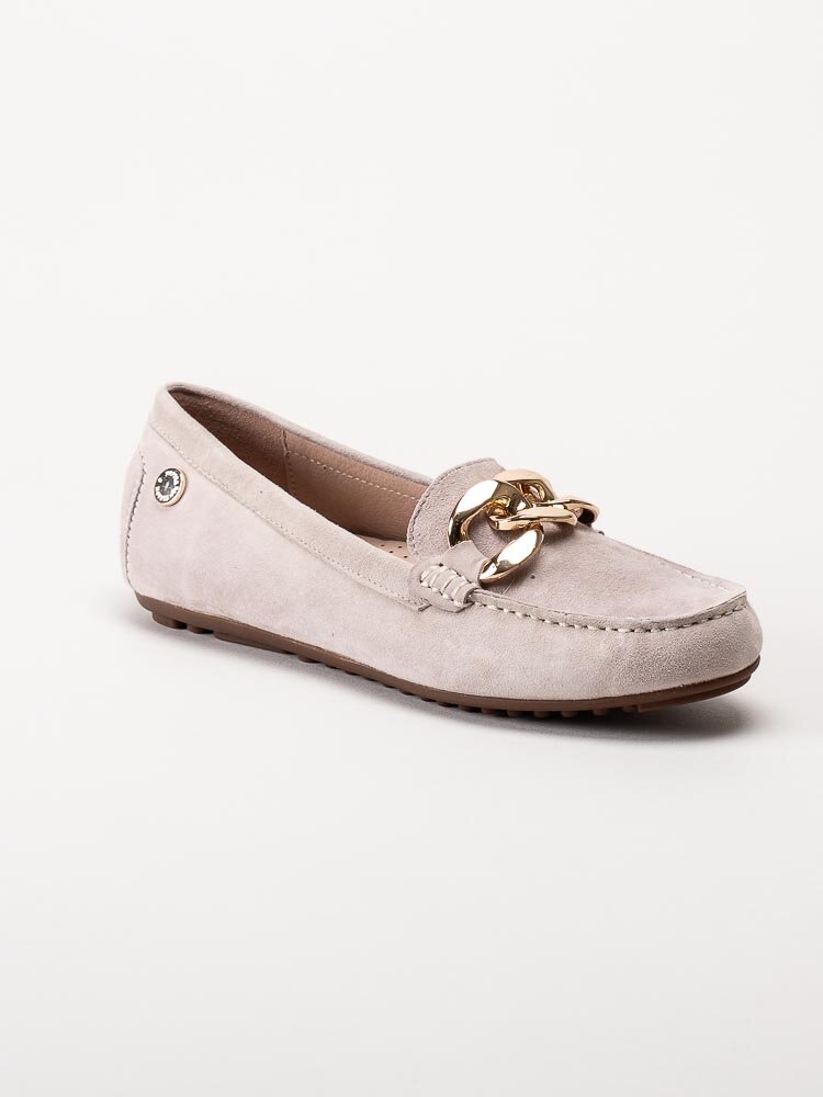 Novita - Parma - Beige loafers med guldfärgad länk