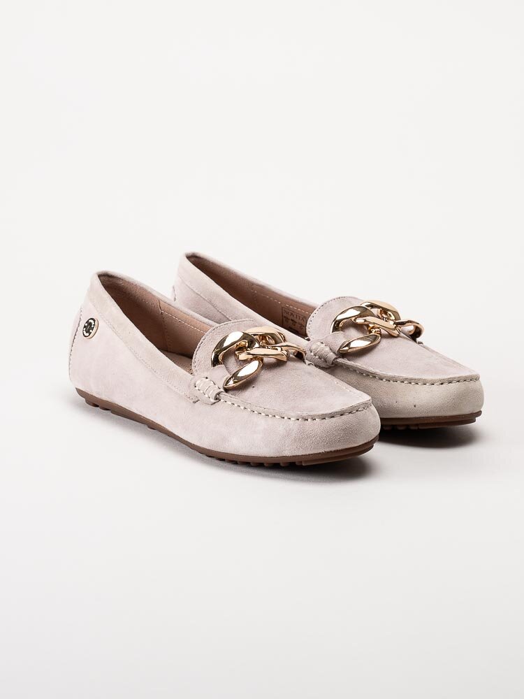 Novita - Parma - Beige loafers med guldfärgad länk