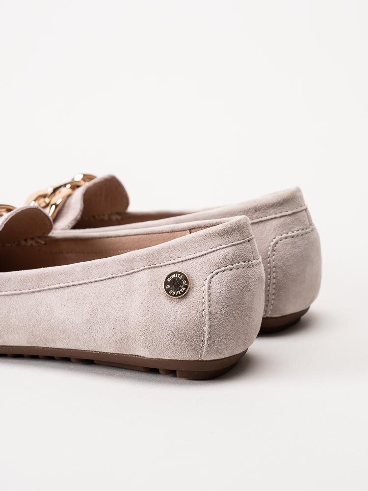 Novita - Parma - Beige loafers med guldfärgad länk