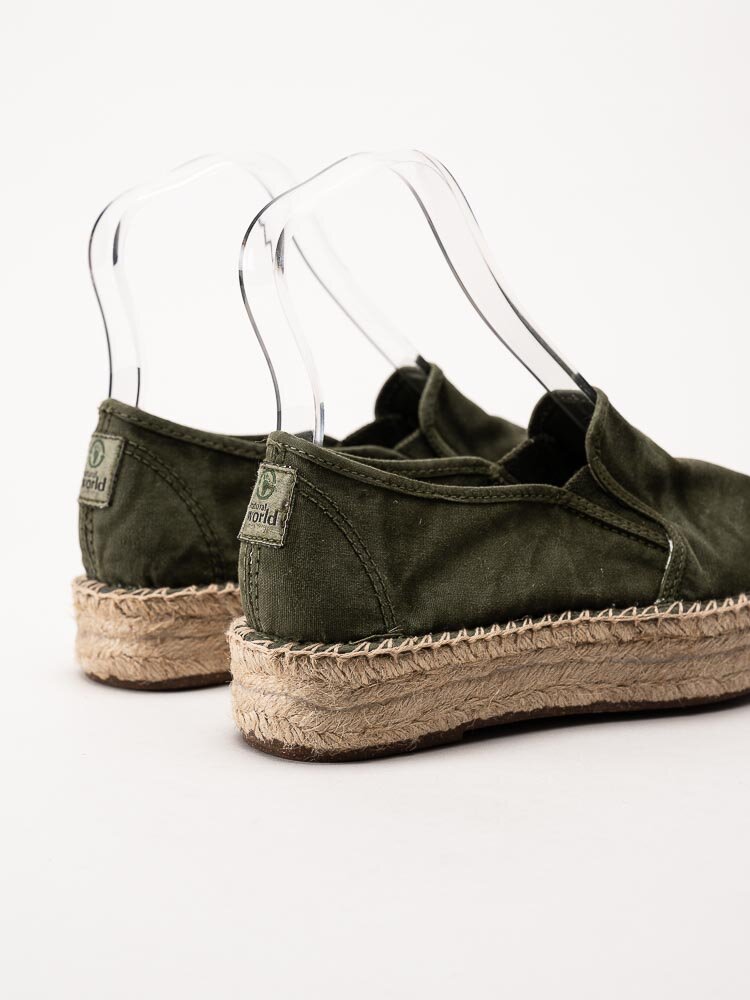 Natural World - Old Murray - Gröna eco-vänliga espadrillos i textil