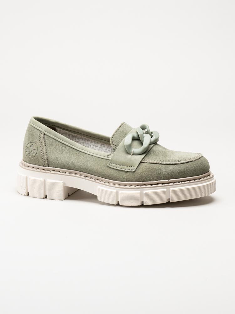 Rieker - Gröna loafers i mocka