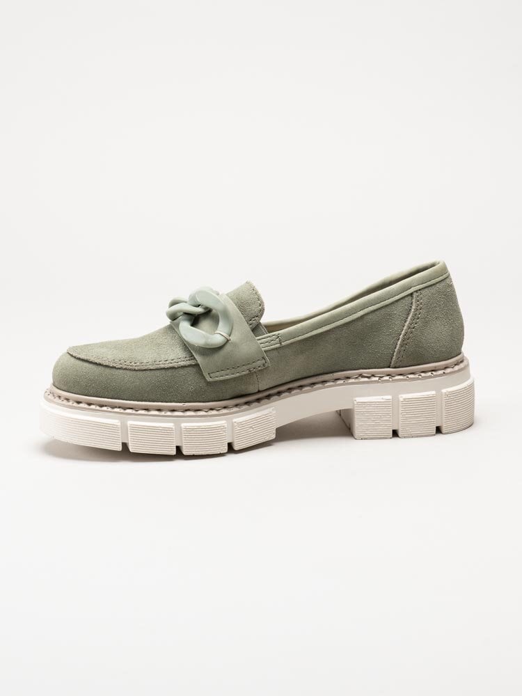 Rieker - Gröna loafers i mocka