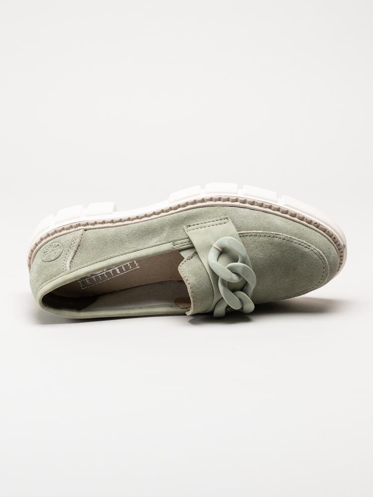 Rieker - Gröna loafers i mocka