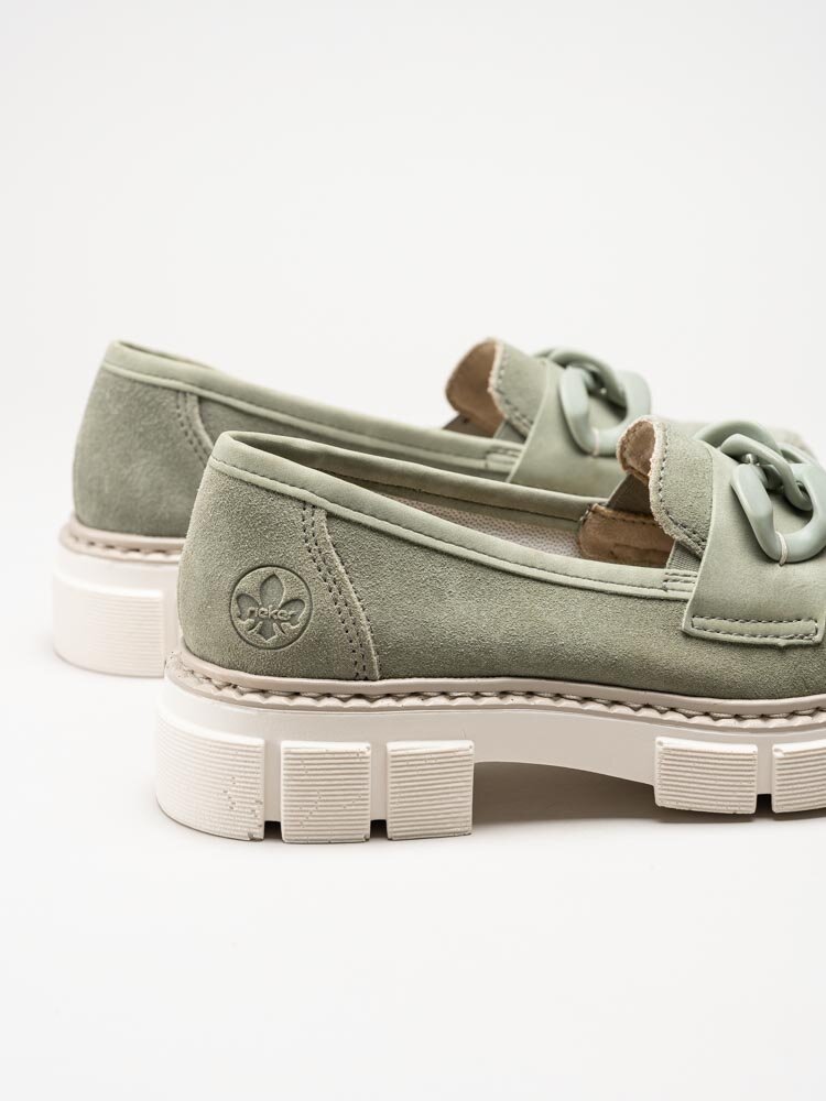 Rieker - Gröna loafers i mocka
