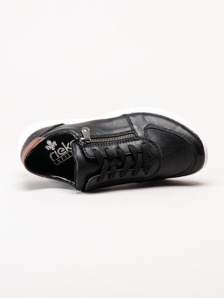 Rieker - Svarta sneakers i skinn