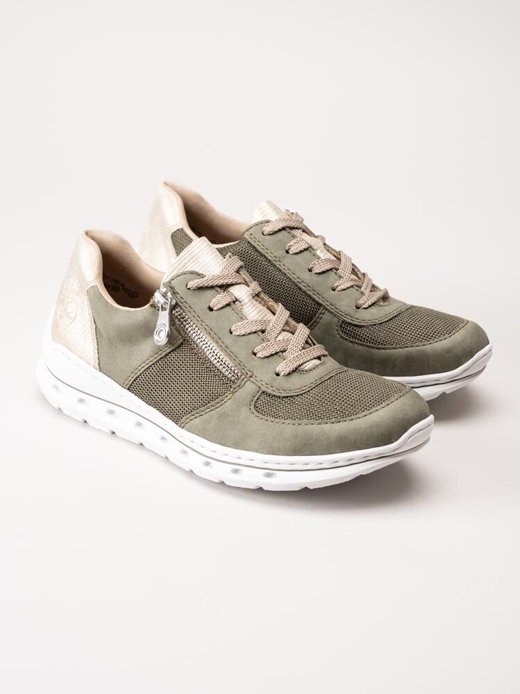 Rieker - Gröna sneakers i textil