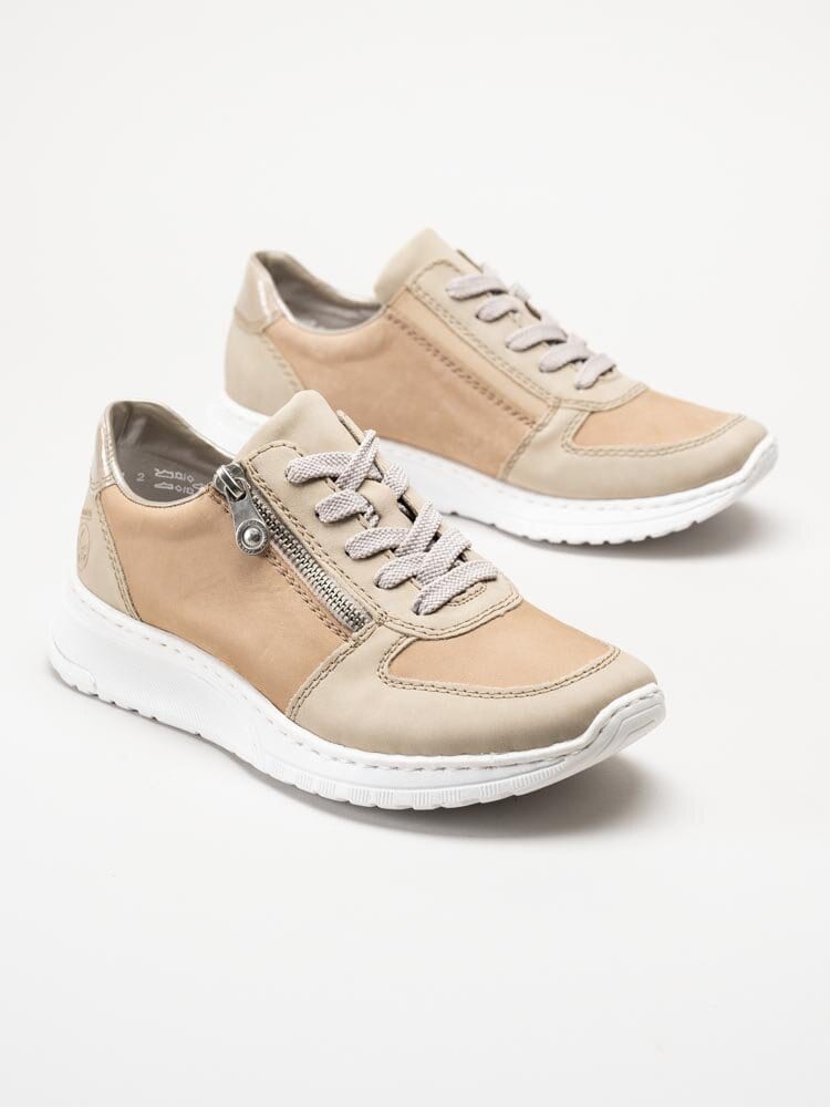 Rieker - Beige sneakers i nubuck