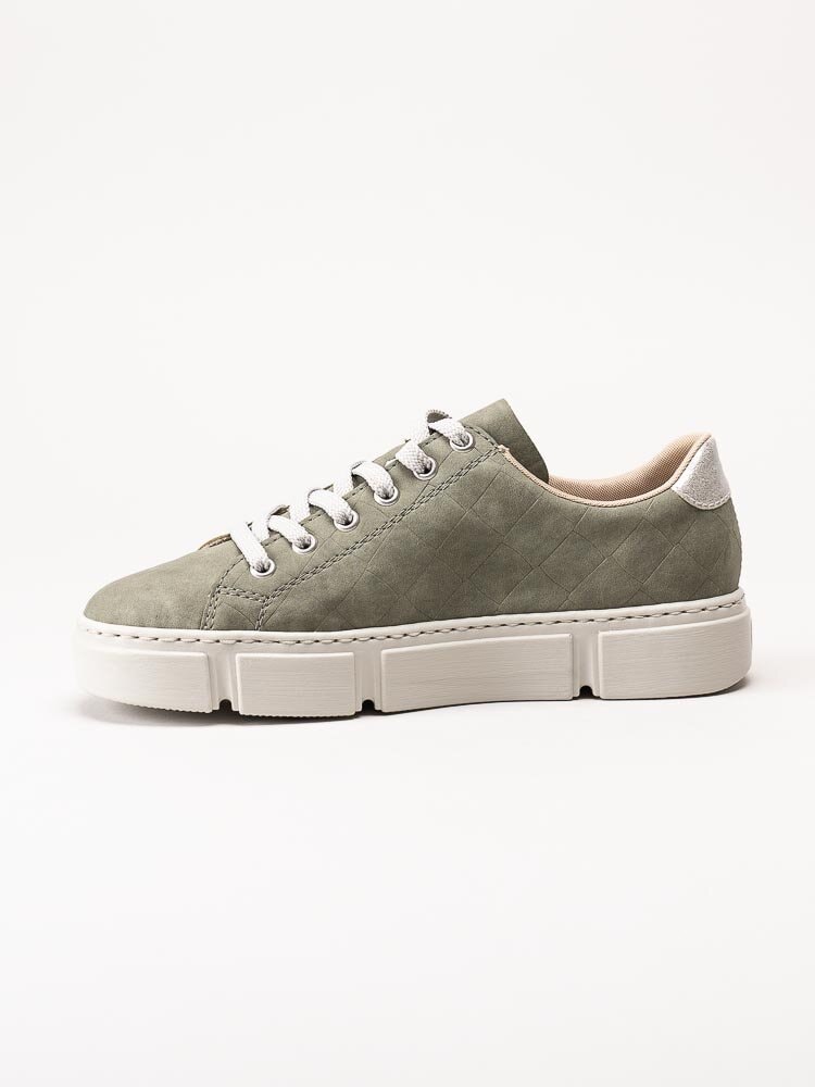 Rieker - Gröna sneakers med chunky sula