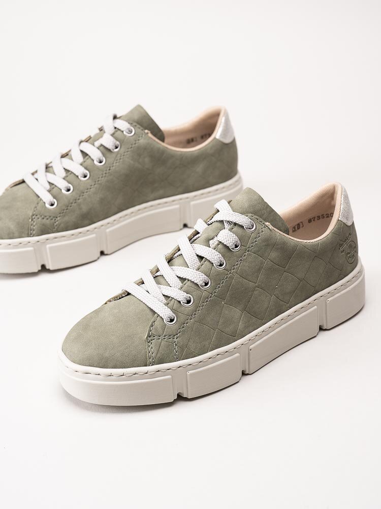 Rieker - Gröna sneakers med chunky sula