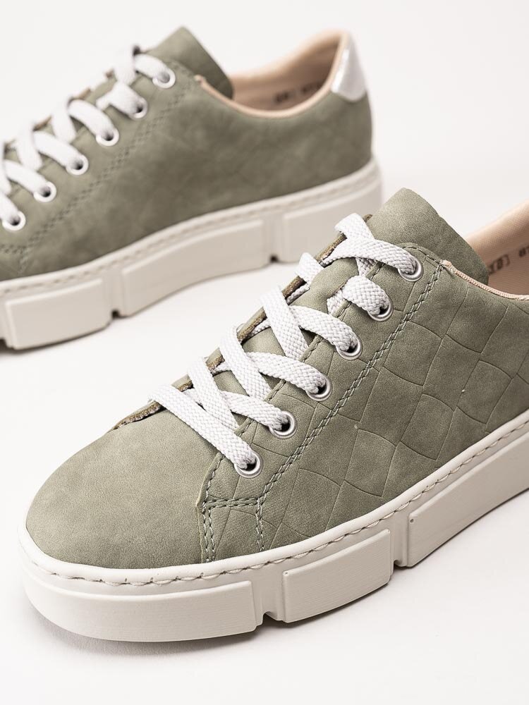 Rieker - Gröna sneakers med chunky sula