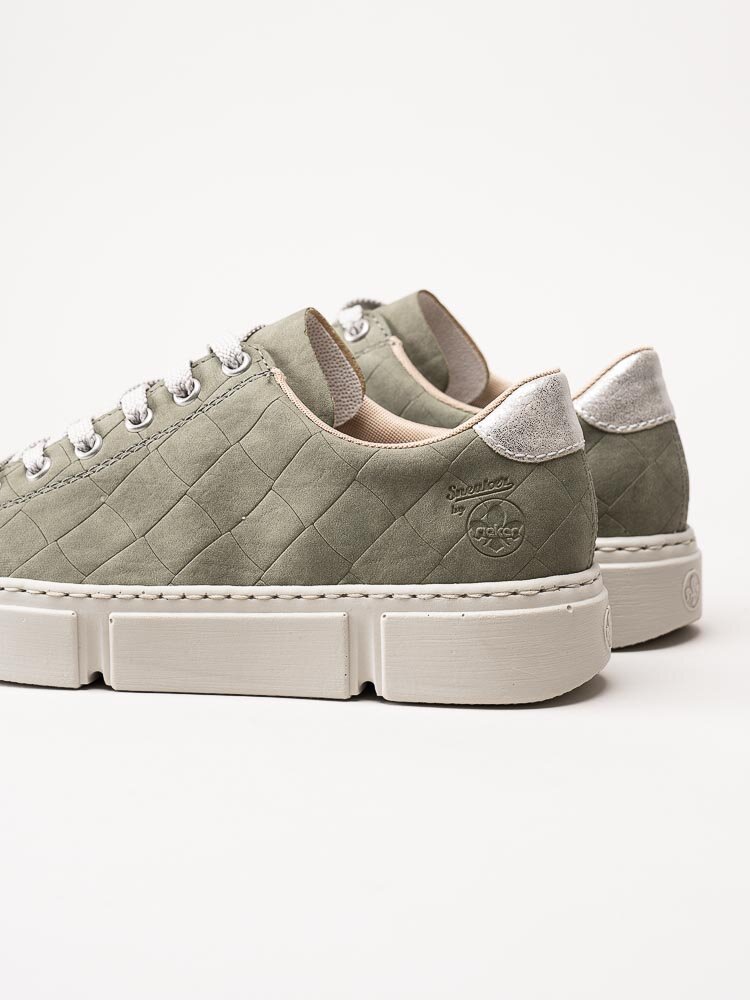 Rieker - Gröna sneakers med chunky sula